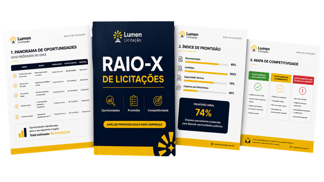 Mockup do relatório Raio-X de Licitações